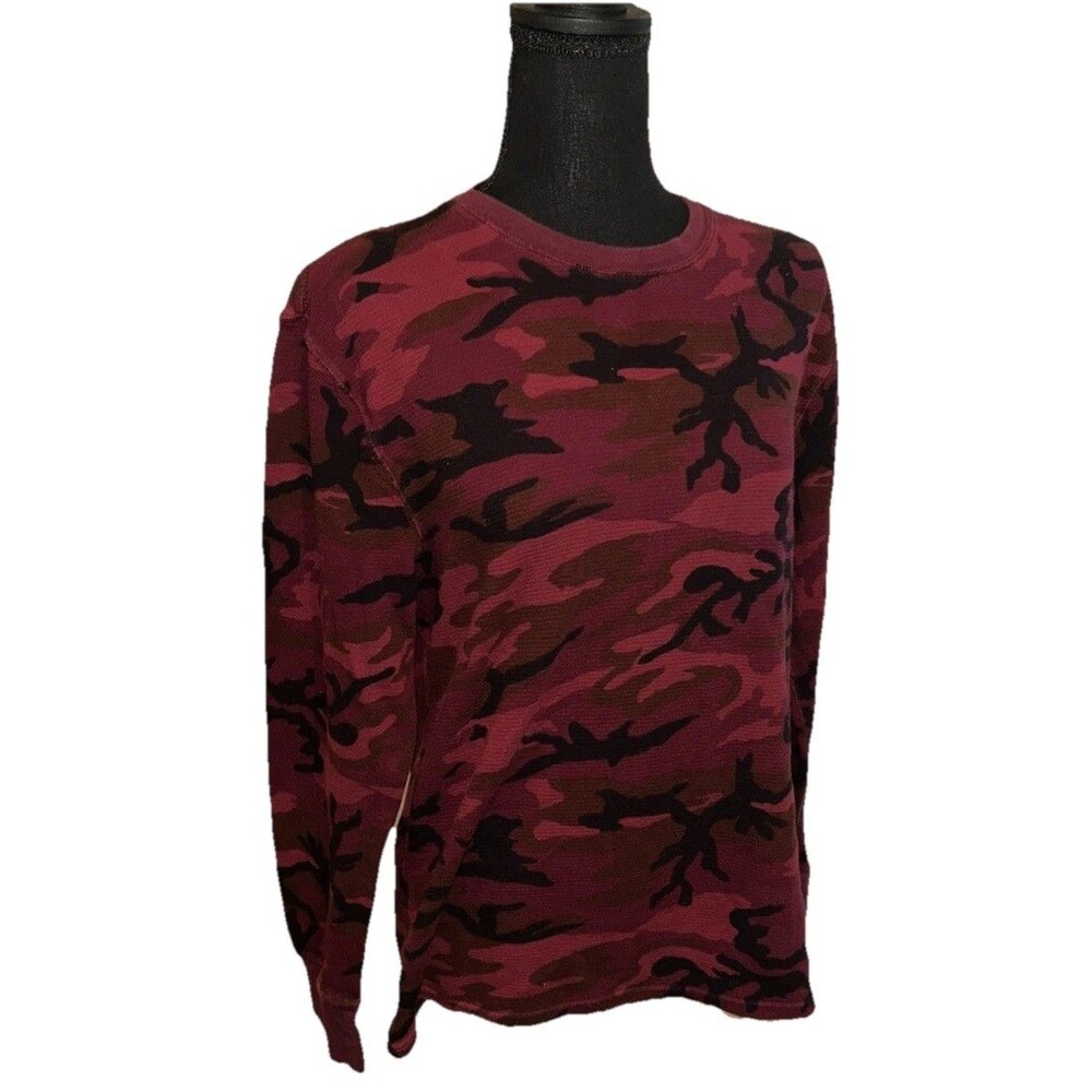 Polo Ralph Lauren Medium 100% Cotton Long Sleeve Pullover Red & Black Camo